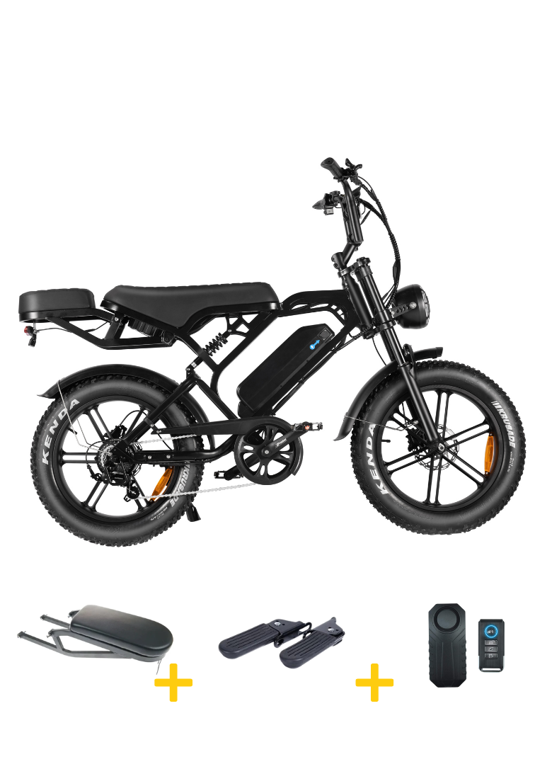 Bicicleta gorda V20 - Incl. asiento trasero + reposapiés + alarma